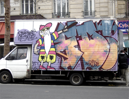 graffiti camion marché daumesnil