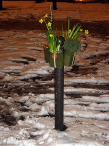 Potogreen dans la neige ® Paule Kingleur et Paris Label - Pour une végétalisation en juin 2011 dans les les quartiers du 2e à Paris