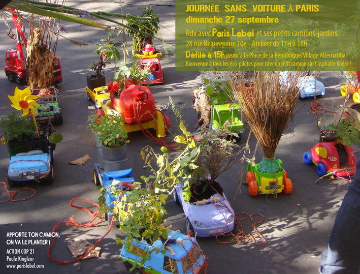 camion-jardin de Paris Label pour la Journée sans voiture à Paris
